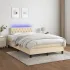 Pat cu arcuri, saltea și LED, gri taupe, 120x200 cm, textil GartenMobel Dekor