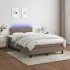 Pat cu arcuri, saltea și LED, Gri taupe, 100x200 cm, textil GartenMobel Dekor
