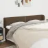 Tăblie de pat cu aripioare maro închis 203x23x118/128 cm textil GartenMobel Dekor