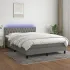 Pat cu arcuri, saltea și LED, gri taupe, 140x200 cm, textil GartenMobel Dekor