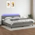 Pat cu arcuri, saltea și LED, gri închis, 100x200 cm, textil GartenMobel Dekor