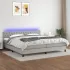 Pat cu arcuri, saltea și LED, gri deschis, 100x200 cm, textil GartenMobel Dekor
