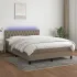 Pat cu arcuri, saltea și LED, Gri taupe, 100x200 cm, textil GartenMobel Dekor