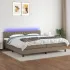Pat cu arcuri, saltea și LED, Gri taupe, 100x200 cm, textil GartenMobel Dekor