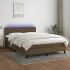 Pat cu arcuri, saltea și LED, maro închis, 100x200 cm, textil GartenMobel Dekor