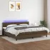 Pat cu arcuri, saltea și LED, maro închis, 100x200 cm, textil GartenMobel Dekor