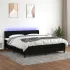 Pat cu arcuri, saltea și LED, negru, 100x200 cm, textil GartenMobel Dekor