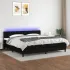 Pat cu arcuri, saltea și LED, negru, 100x200 cm, textil GartenMobel Dekor