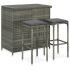 Set mobilier de bar, 3 piese, negru, poliratan GartenMobel Dekor