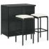 Set mobilier de bar, 3 piese, negru, poliratan GartenMobel Dekor