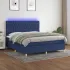 Pat cu arcuri, saltea și LED, albastru, 140x200 cm, textil GartenMobel Dekor