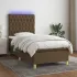Pat cu arcuri, saltea și LED, albastru, 120x200 cm, textil GartenMobel Dekor