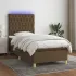Pat cu arcuri, saltea și LED, albastru, 90x190 cm, textil GartenMobel Dekor