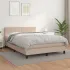 Pat box spring cu saltea, cappuccino, 80x200 cm piele ecologică GartenMobel Dekor