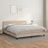 Pat box spring cu saltea, cappuccino, 80x200 cm piele ecologică GartenMobel Dekor