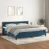 Pat box spring cu saltea, gri deschis, 200x200 cm, catifea GartenMobel Dekor
