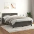 Pat box spring cu saltea, gri închis, 160x200 cm, catifea GartenMobel Dekor