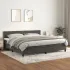 Pat box spring cu saltea, gri închis, 160x200 cm, catifea GartenMobel Dekor