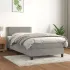 Pat box spring cu saltea, gri deschis, 80x210 cm, catifea GartenMobel Dekor