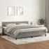 Pat box spring cu saltea, gri deschis, 80x210 cm, catifea GartenMobel Dekor