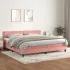 Pat box spring cu saltea, gri deschis, 200x200 cm, catifea GartenMobel Dekor