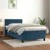 Pat box spring cu saltea, gri închis, 90x200 cm, catifea GartenMobel Dekor