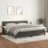 Pat box spring cu saltea, gri închis, 180x210 cm, catifea GartenMobel Dekor