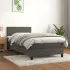Pat box spring cu saltea, gri închis, 180x210 cm, catifea GartenMobel Dekor