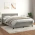 Pat box spring cu saltea, gri deschis, 160x220 cm, catifea GartenMobel Dekor