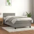 Pat box spring cu saltea, gri deschis, 160x220 cm, catifea GartenMobel Dekor
