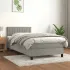 Pat box spring cu saltea, gri deschis, 80x210 cm, catifea GartenMobel Dekor