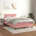 Pat box spring cu saltea, roz, 180x210 cm, catifea GartenMobel Dekor