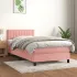Pat box spring cu saltea, roz, 180x210 cm, catifea GartenMobel Dekor