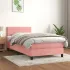Pat box spring cu saltea, gri închis, 90x190 cm, catifea GartenMobel Dekor