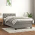 Pat box spring cu saltea, gri deschis, 180x200 cm, catifea GartenMobel Dekor