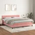 Pat box spring cu saltea, roz, 180x210 cm, catifea GartenMobel Dekor