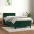 Pat box spring cu saltea, verde închis, 180x200 cm, catifea GartenMobel Dekor