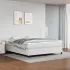 Pat box spring cu saltea, alb, 90x200 cm, piele ecologică GartenMobel Dekor