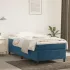 Pat box spring cu saltea, albastru închis, 80x200 cm, catifea GartenMobel Dekor