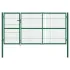 Poartă de gard de grădină cu stâlpi 350x100 cm, oțel, verde GartenMobel Dekor