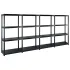 Raft depozitare cu 5 polițe, negru, 93,5x45,5x194,5 cm, PP GartenMobel Dekor