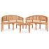 Set mobilier grădină tip banană, 3 piese, lemn masiv de tec GartenMobel Dekor