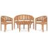 Set mobilier grădină tip banană, 4 piese, lemn masiv de tec GartenMobel Dekor