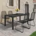 Set mobilier de grădină, 5 piese, negru, ratan PVC GartenMobel Dekor