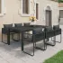 Set mobilier de grădină, 7 piese, negru, ratan PVC GartenMobel Dekor