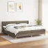 Pat box spring cu saltea, gri taupe, 80x200 cm, textil GartenMobel Dekor