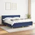 Pat box spring cu saltea, albastru, 80x200 cm, textil GartenMobel Dekor