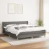 Pat box spring cu saltea, gri închis, 80x200 cm, textil GartenMobel Dekor