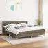 Pat box spring cu saltea, gri taupe, 80x200 cm, textil GartenMobel Dekor