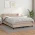 Pat box spring cu saltea, cappuccino, 90x190 cm piele ecologică GartenMobel Dekor